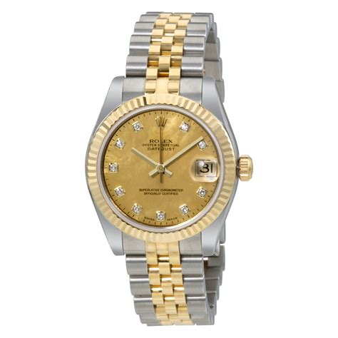 rolex oyster perpetual datejust 31 ladies automatic watch 178274gdmrj|rolex oyster perpetual dial.